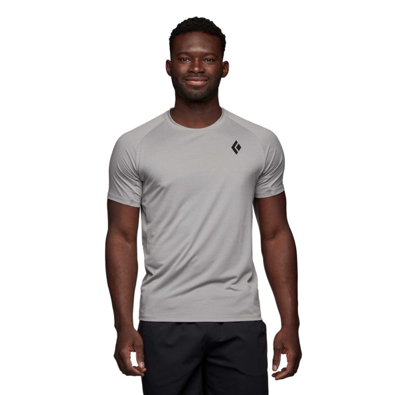 Grey Men's Black Diamond Lightwire Short Sleeve Tech T Shirts | CS634770