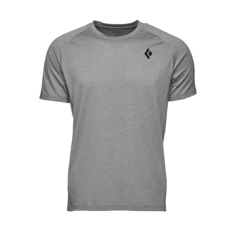 Grey Men\'s Black Diamond Lightwire Short Sleeve Tech T Shirts | PN561289