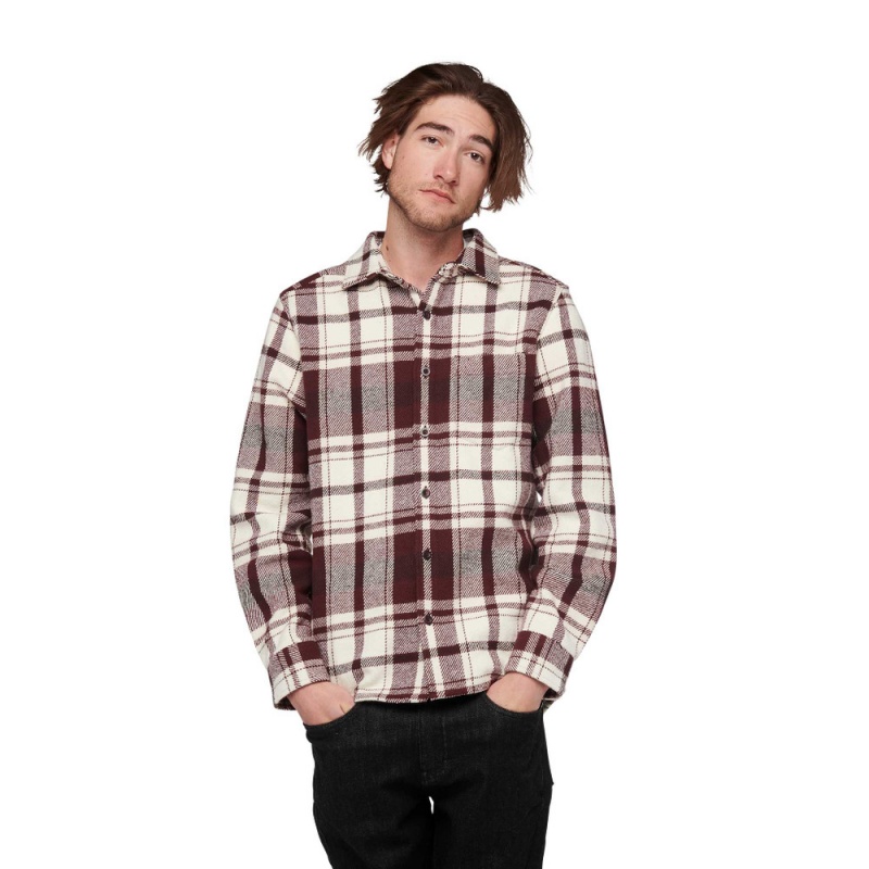 Grey Men's Black Diamond Project Heavy Flannel Shirts | ZV583386