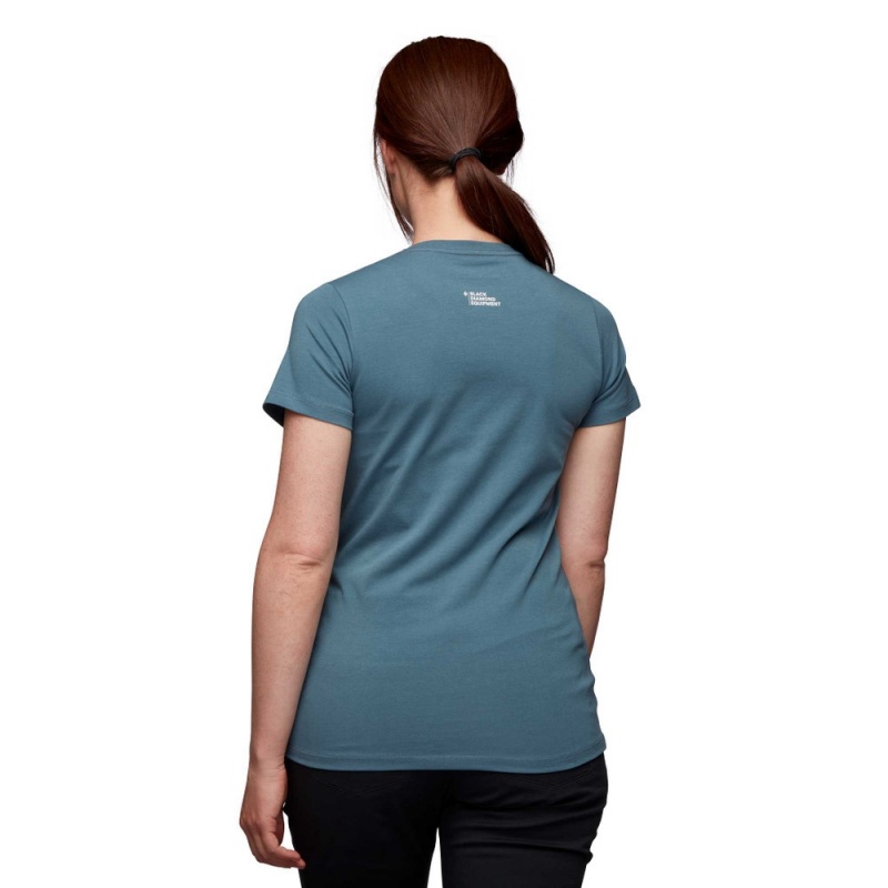 Grey Women's Black Diamond Aerial View T Shirts | TI575487