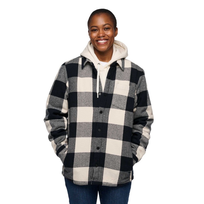 Grey Women's Black Diamond Project Lined Flannel Shirts | FB600021