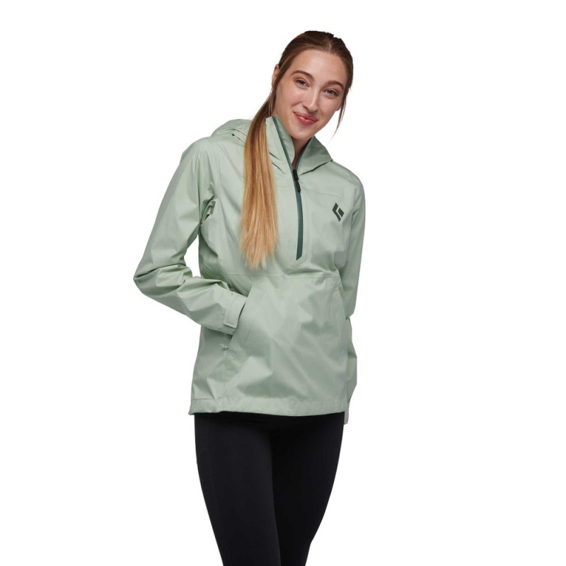 Grey Women's Black Diamond Stormline Stretch Anorak Rain Shell Hoodie | EU238621