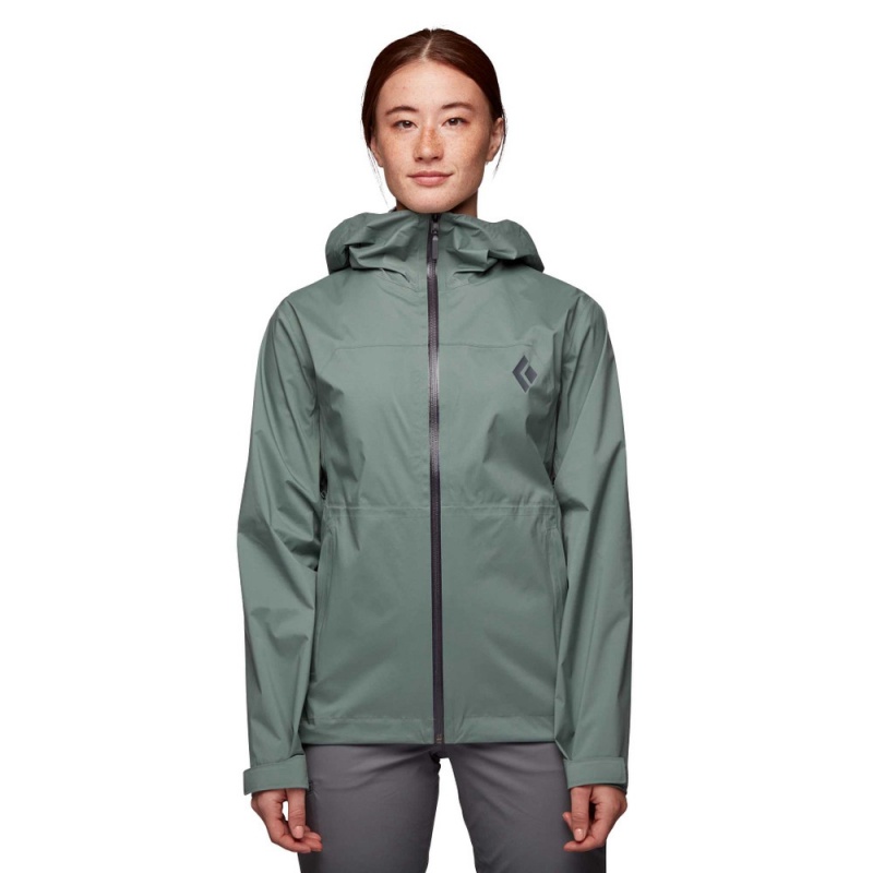 Grey Women's Black Diamond Stormline Stretch Rain Shell Jackets | LC304023