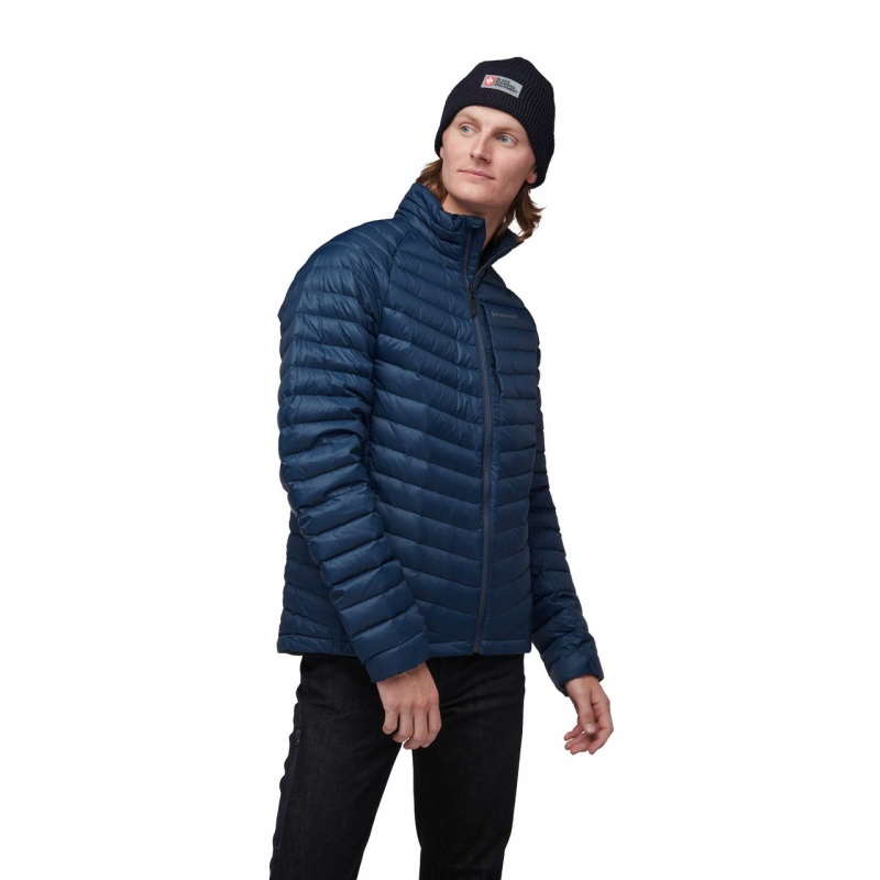 Navy Men's Black Diamond Access Down Jackets | QA062104