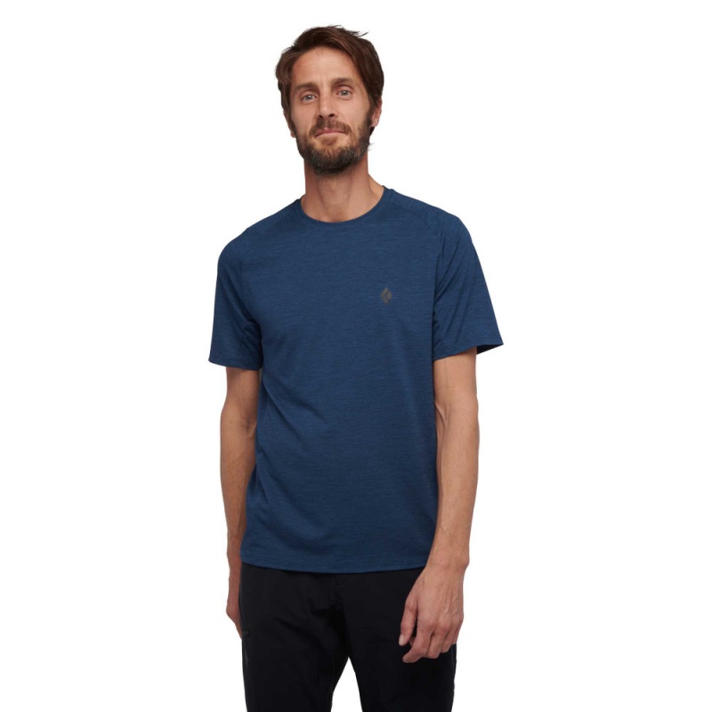 Navy Men's Black Diamond Lightwire Short Sleeve Tech T Shirts | SS991526