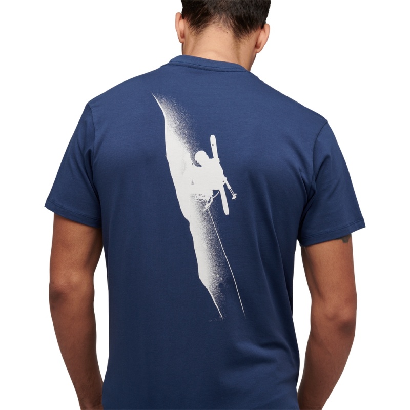 Navy Men's Black Diamond Ski Mountaineering T Shirts | IY256177