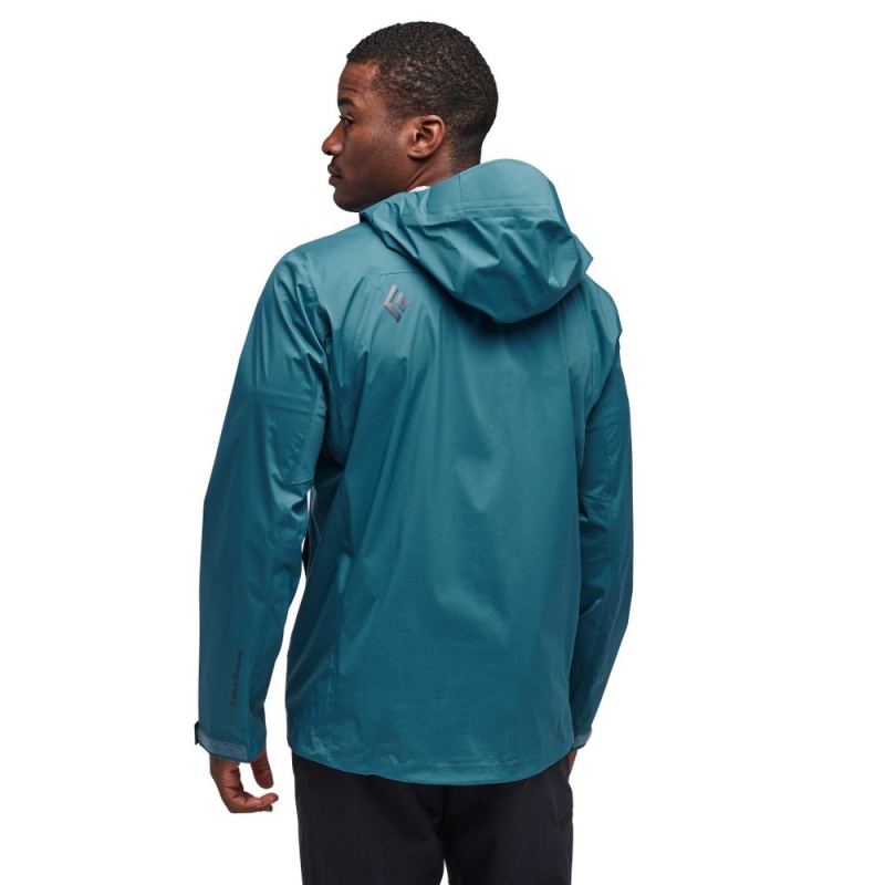 Navy Men's Black Diamond Stormline Stretch Rain Shell Jackets | AL536555