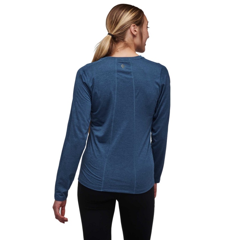 Navy Women's Black Diamond Lightwire Long Sleeve T Shirts | MK459188