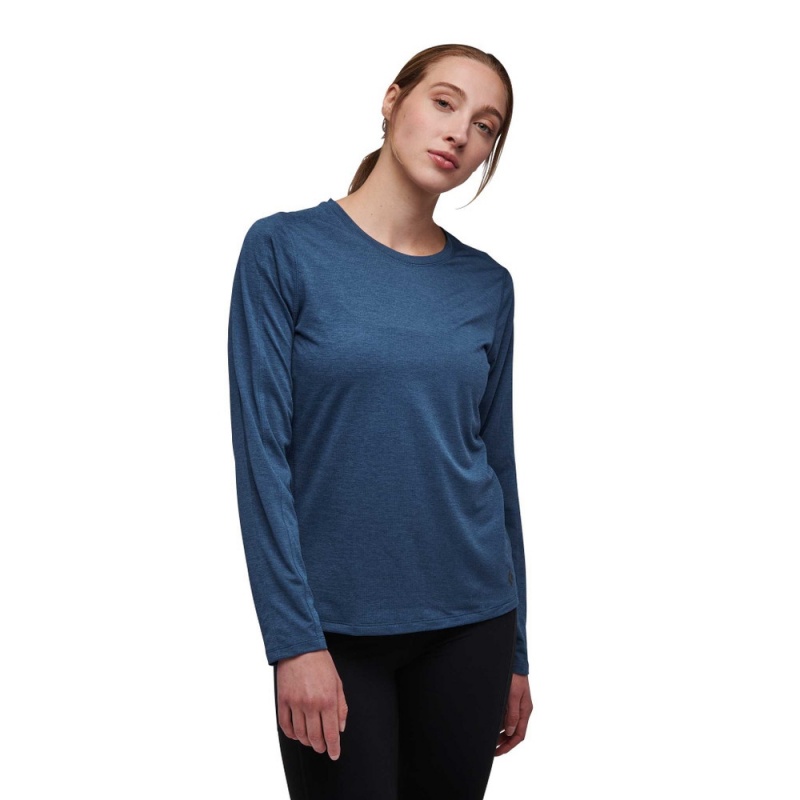 Navy Women's Black Diamond Lightwire Long Sleeve T Shirts | MK459188