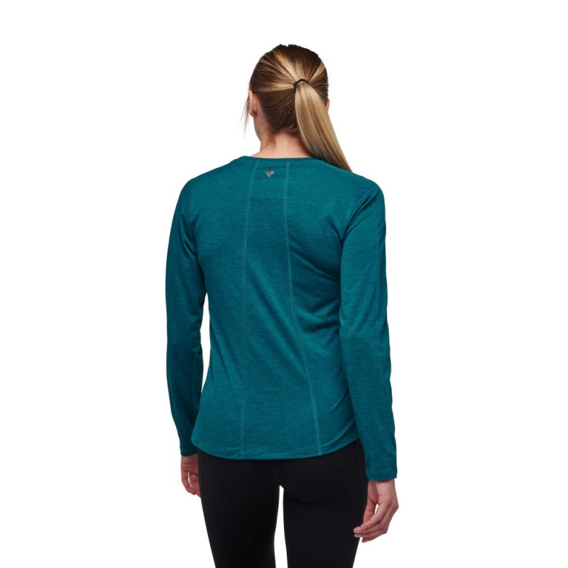 Navy Women's Black Diamond Lightwire Long Sleeve T Shirts | VC890352