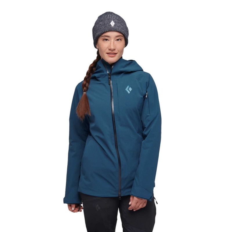 Navy Women's Black Diamond Recon Stretch Insulated Shell Jackets | XN096009