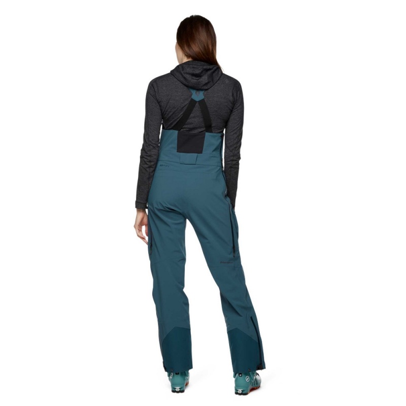 Navy Women's Black Diamond Recon Stretch Bib Pants | PT345169