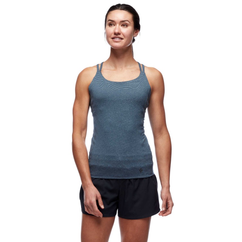 Navy Women's Black Diamond Talus Tank Top | HY384123