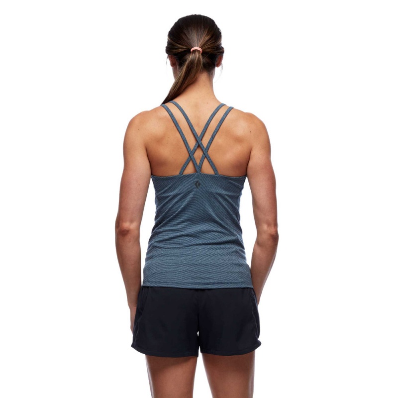 Navy Women's Black Diamond Talus Tank Top | HY384123