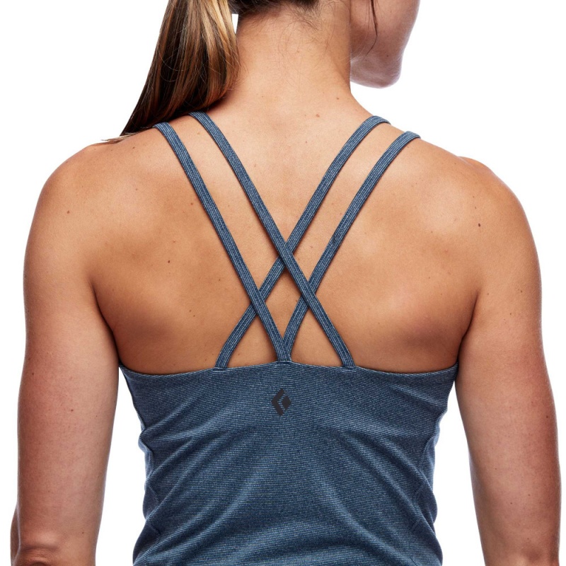 Navy Women's Black Diamond Talus Tank Top | HY384123