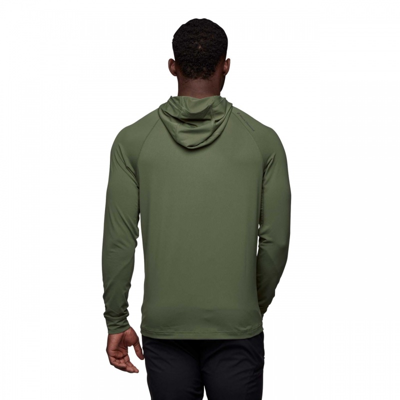 Olive Men's Black Diamond Alpenglow Hoodie | UV275131