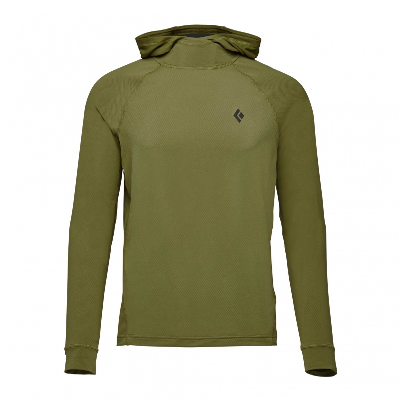 Olive Men\'s Black Diamond Alpenglow Hoodie | JX738525