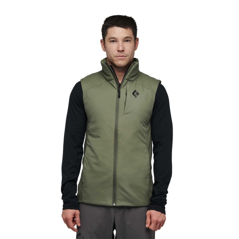 Olive Men's Black Diamond First Light Hybrid Vest | YO781619