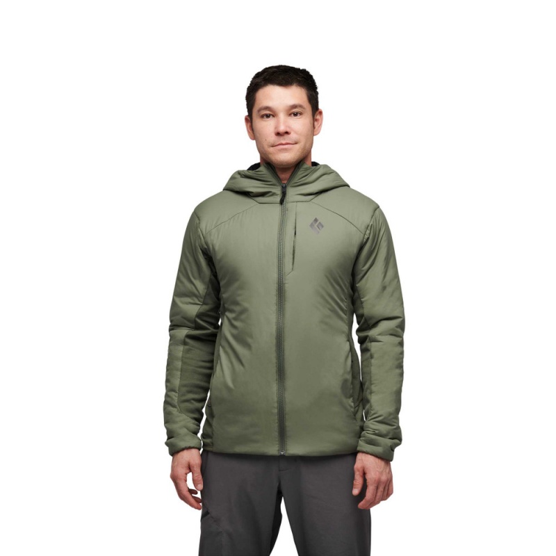 Olive Men's Black Diamond First Light Hybrid Hoody Jackets | MI387777