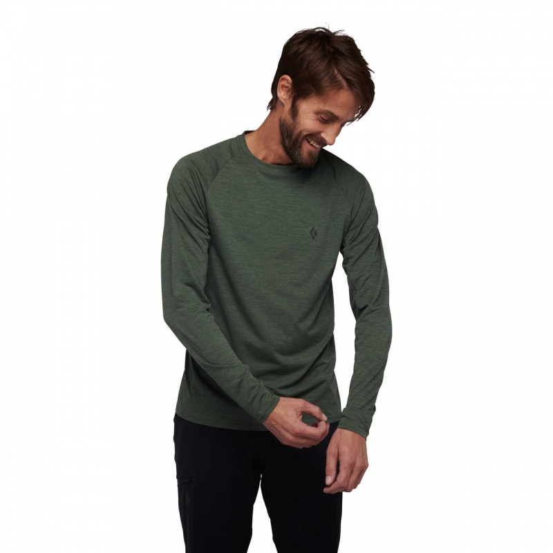 Olive Men's Black Diamond Lightwire Tech Tee Long Sleeve | RZ229964