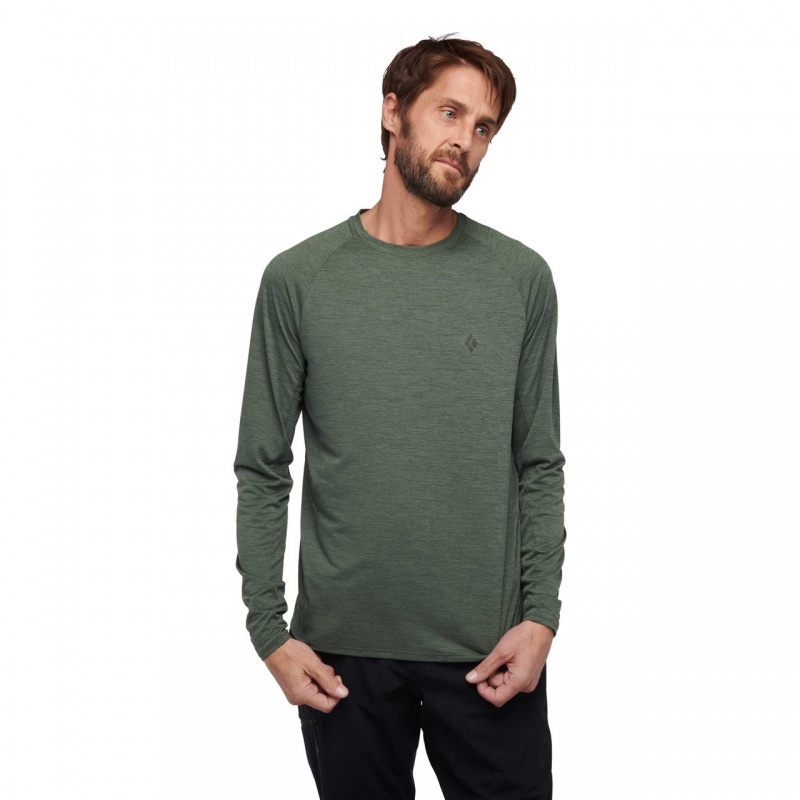 Olive Men's Black Diamond Lightwire Tech Tee Long Sleeve | RZ229964