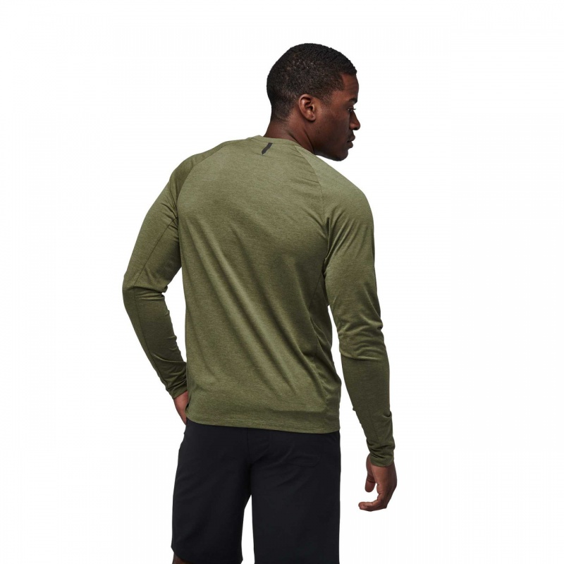 Olive Men's Black Diamond Lightwire Tech Tee Long Sleeve | SY708017