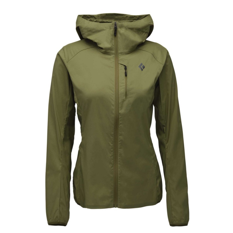 Olive Women\'s Black Diamond Alpine Start Hoody Jackets | AZ378558