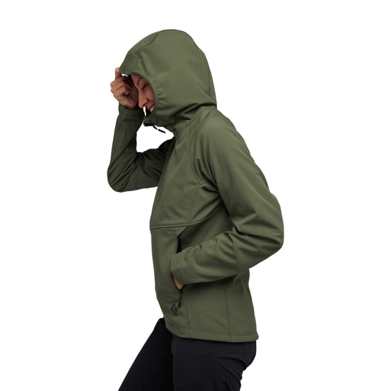 Olive Women's Black Diamond Element Hoody Jackets | NQ473980