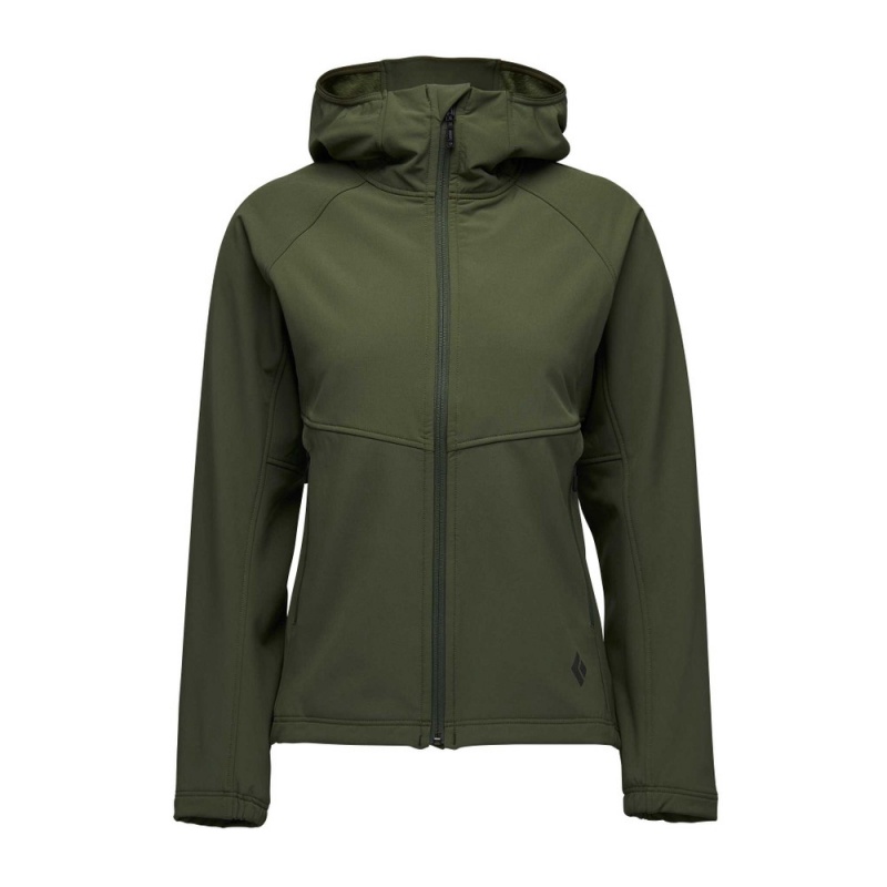 Olive Women\'s Black Diamond Element Hoody Jackets | NQ473980