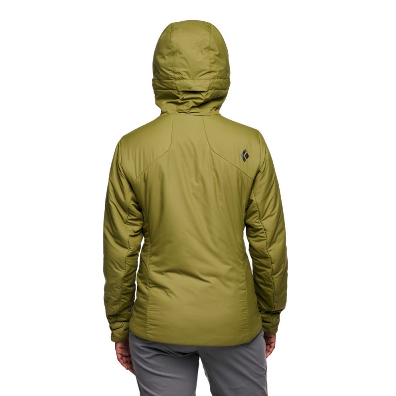 Olive Women's Black Diamond First Light Stretch Hoody Jackets | CI485672