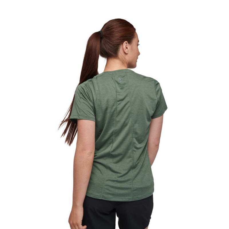 Olive Women's Black Diamond Lightwire Short Sleeve Tech T Shirts | MR164723