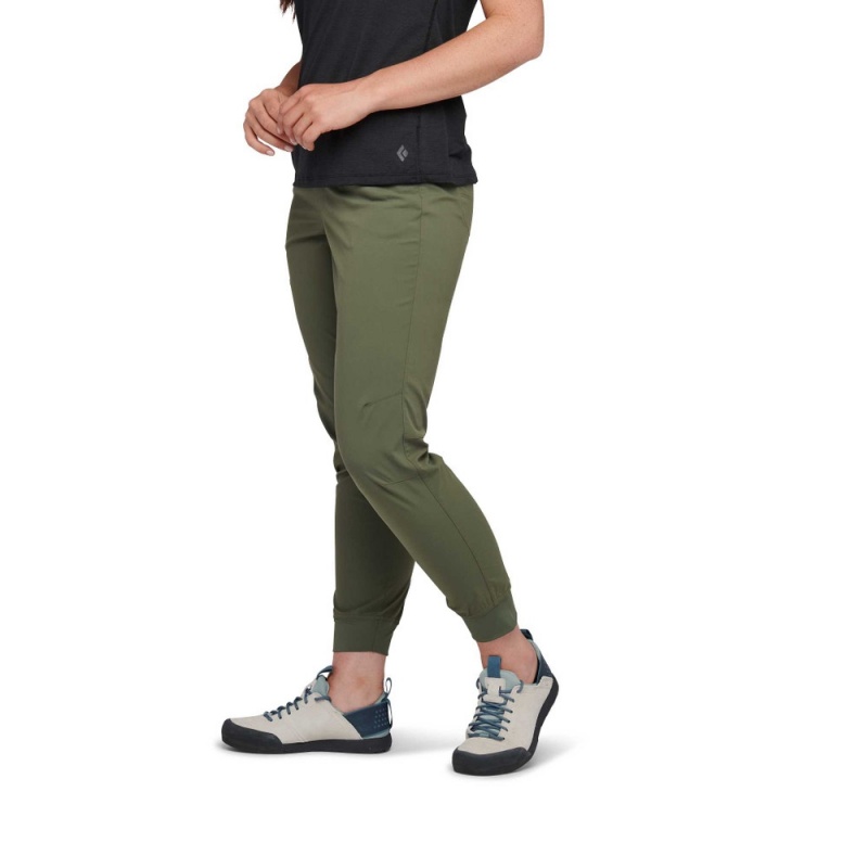 Olive Women's Black Diamond Technician Jogger Pants | LC005872