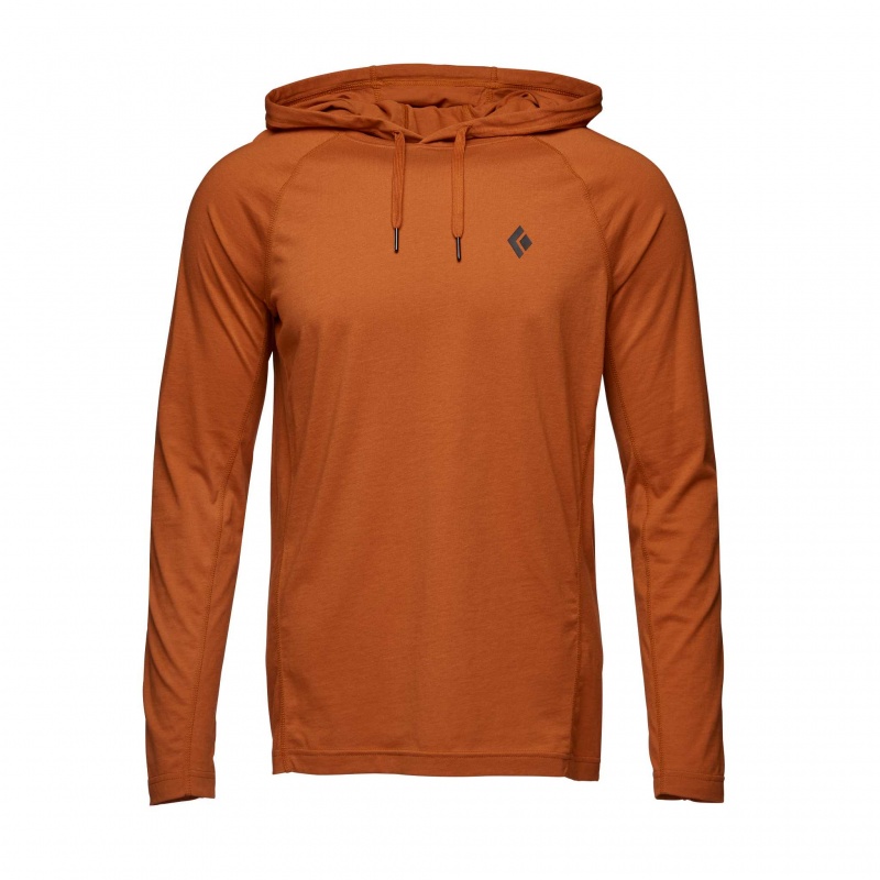 Orange Men\'s Black Diamond Crag Hoodie | NQ593313