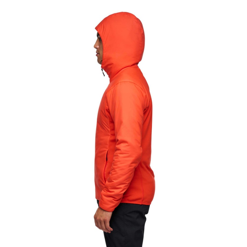 Orange Men's Black Diamond First Light Hybrid Hoody Jackets | WX535493