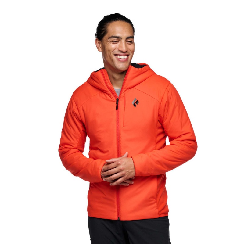 Orange Men's Black Diamond First Light Hybrid Hoody Jackets | WX535493