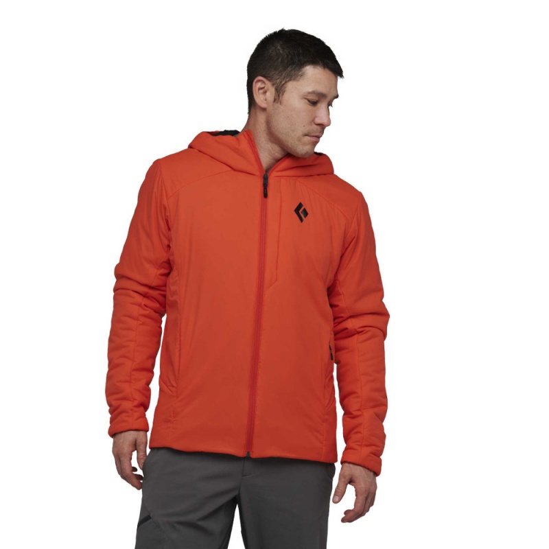 Orange Men's Black Diamond First Light Stretch Hoody Jackets | EL738301