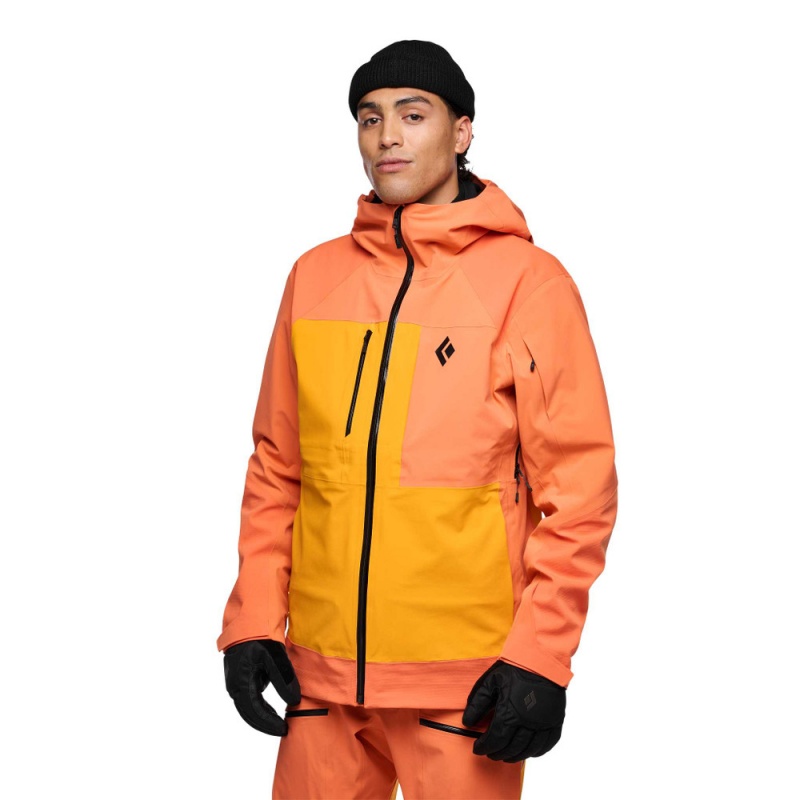 Orange Men's Black Diamond Recon Stretch Pro Shell Jackets | KS032127