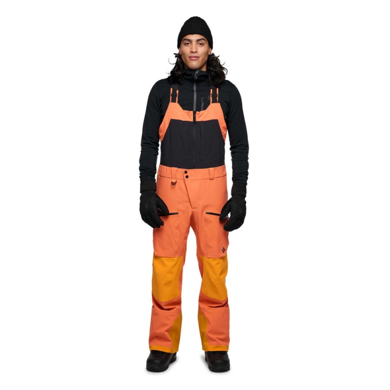 Orange Men's Black Diamond Recon Stretch Pro Bib Pants | YK890074