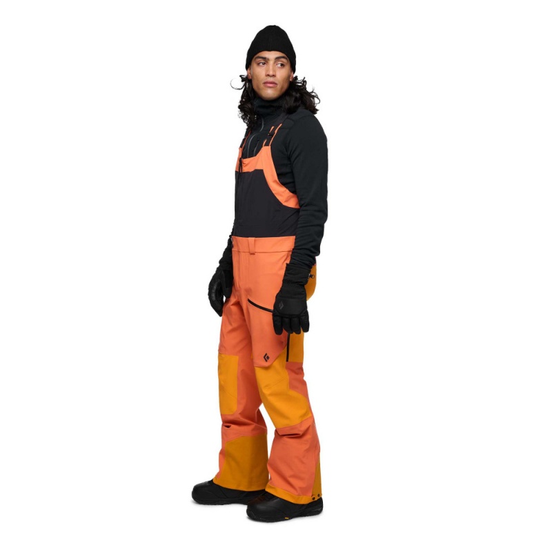 Orange Men's Black Diamond Recon Stretch Pro Bib Pants | YK890074