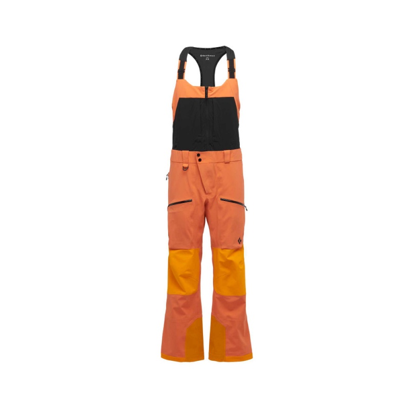 Orange Men\'s Black Diamond Recon Stretch Pro Bib Pants | YK890074