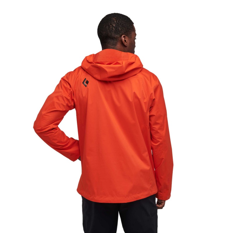 Orange Men's Black Diamond Stormline Stretch Anorak Rain Shell Jackets | VB739043