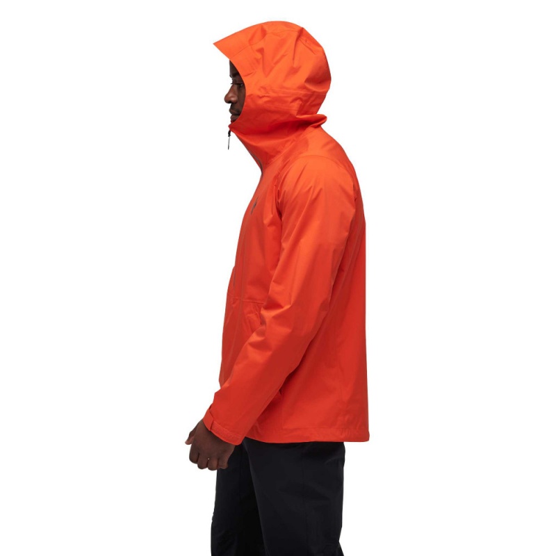 Orange Men's Black Diamond Stormline Stretch Anorak Rain Shell Jackets | VB739043