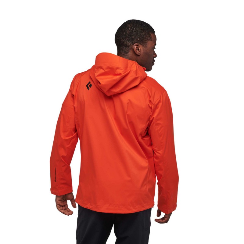 Orange Men's Black Diamond Stormline Stretch Rain Shell Jackets | AF705260