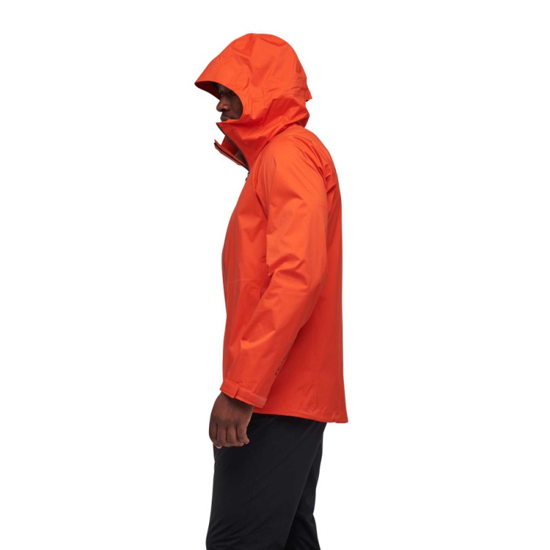 Orange Men's Black Diamond Stormline Stretch Rain Shell Jackets | AF705260