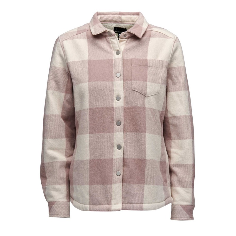 Pink Women's Black Diamond Project Lined Flannel Shirts | QI767051