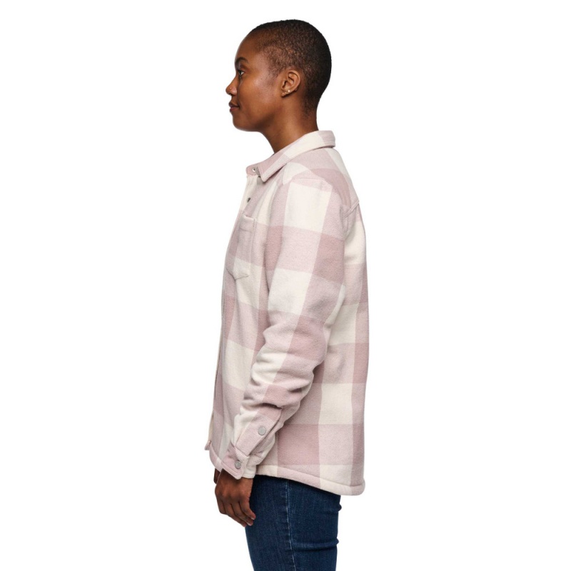 Pink Women's Black Diamond Project Lined Flannel Shirts | QI767051