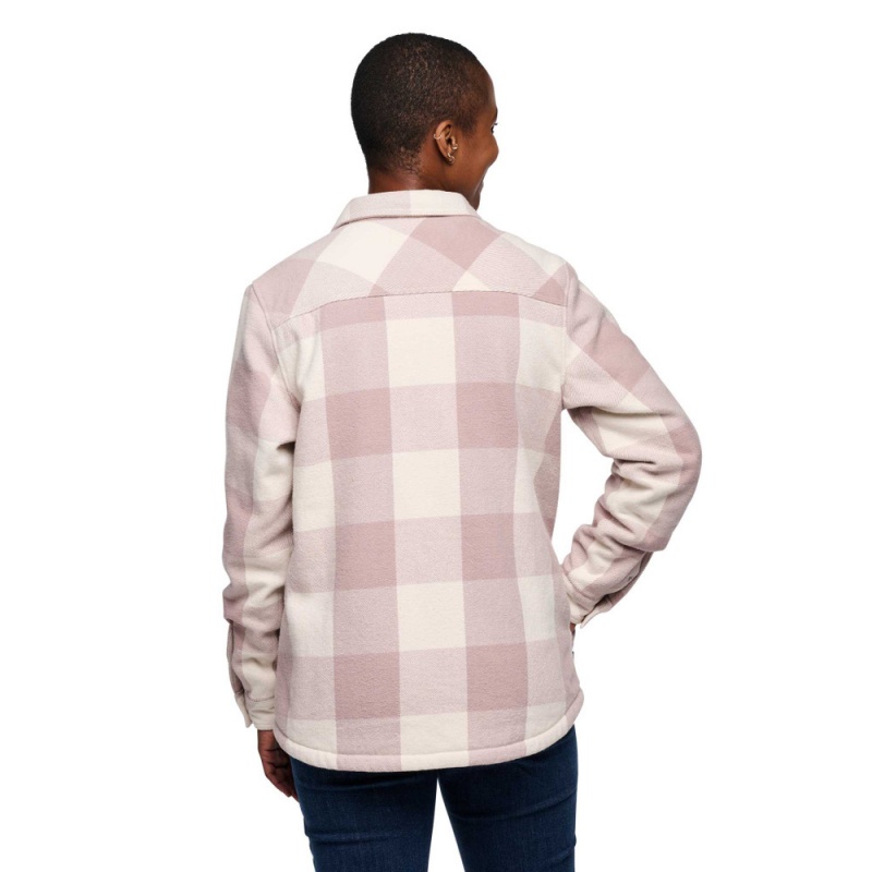 Pink Women's Black Diamond Project Lined Flannel Shirts | QI767051