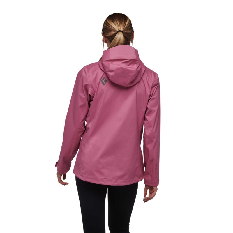 Pink Women's Black Diamond Stormline Stretch Anorak Rain Shell Hoodie | BH586532