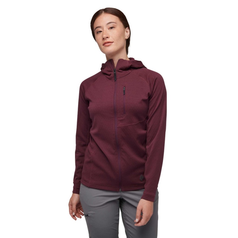 Purple Women's Black Diamond Coefficient Hoody Jackets | QI027412