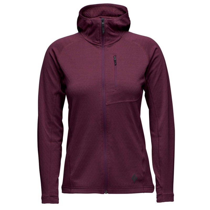 Purple Women\'s Black Diamond Coefficient Hoody Jackets | QI027412